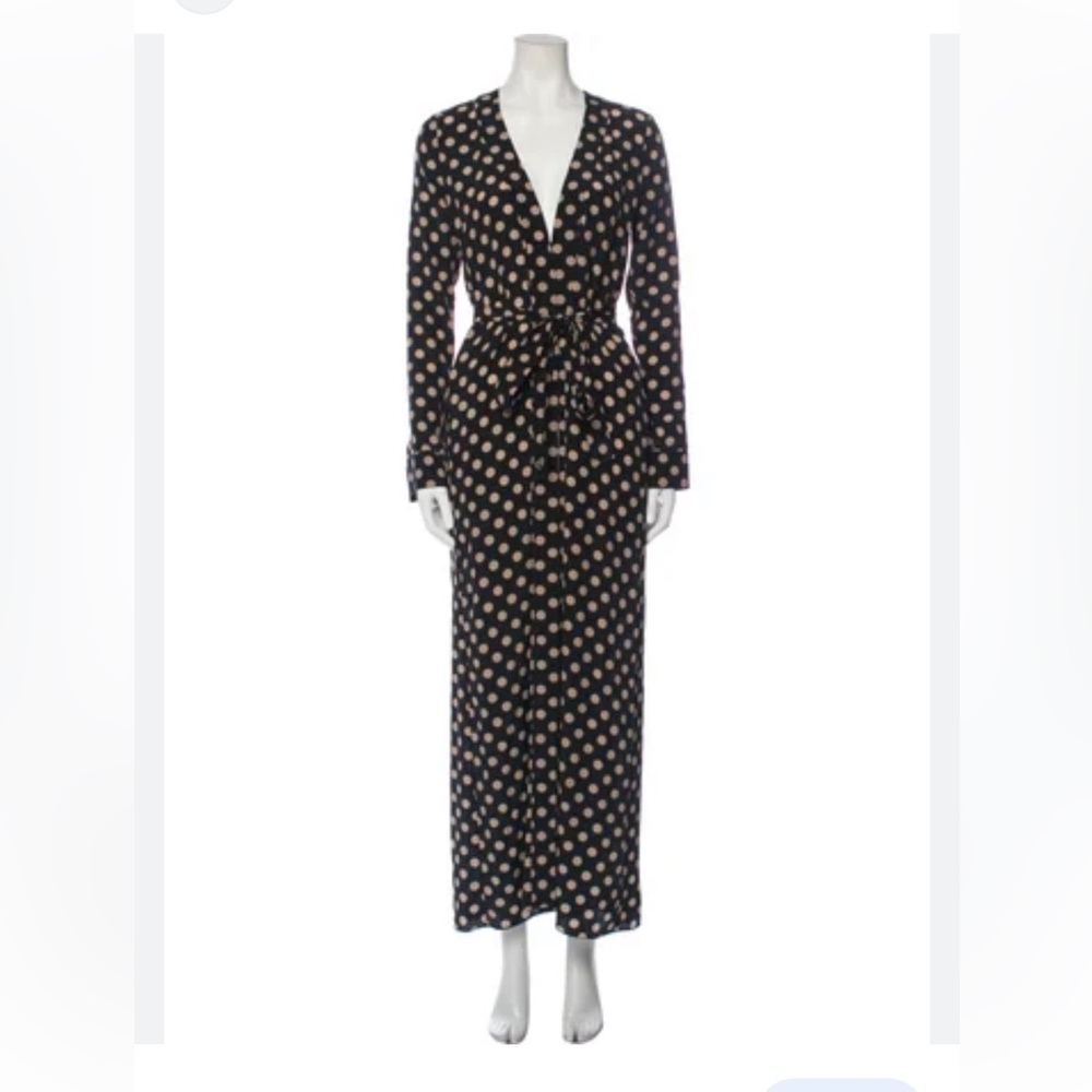ALEXIS SZ S Silk Polka Dot Print Robe